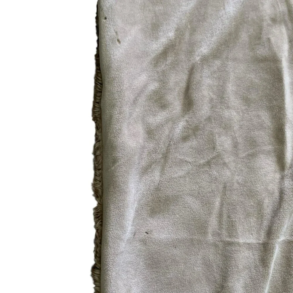 Restoration Hardware 60x40 Throw Blanket Cozy Plush Brown Faux Fur